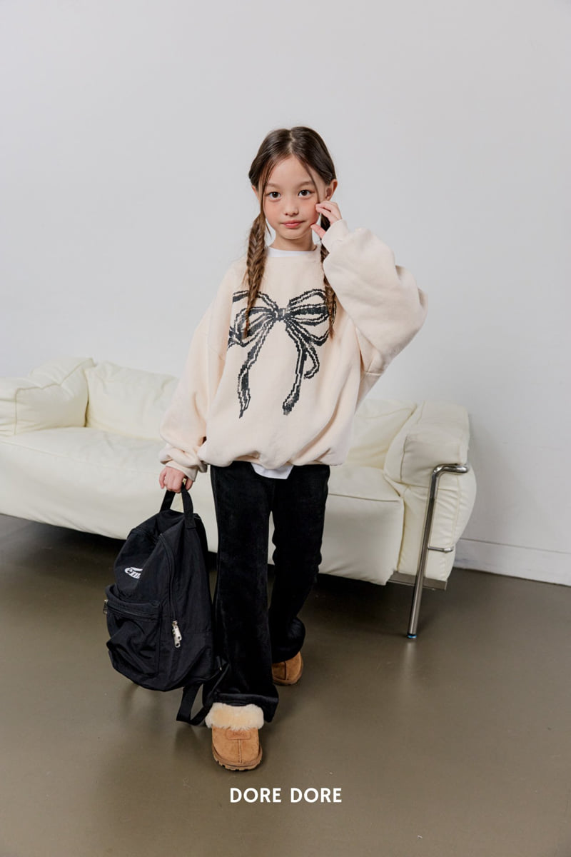 Dore Dore - Korean Children Fashion - #designkidswear - Big Ribbon Fleece Sweatshirt - 11