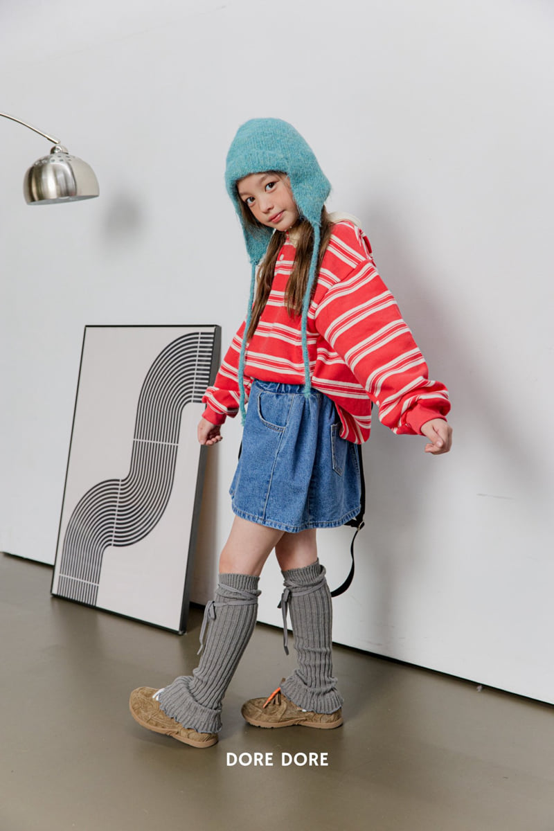 Dore Dore - Korean Children Fashion - #designkidswear - Striped Collar Fleece Tee - 12