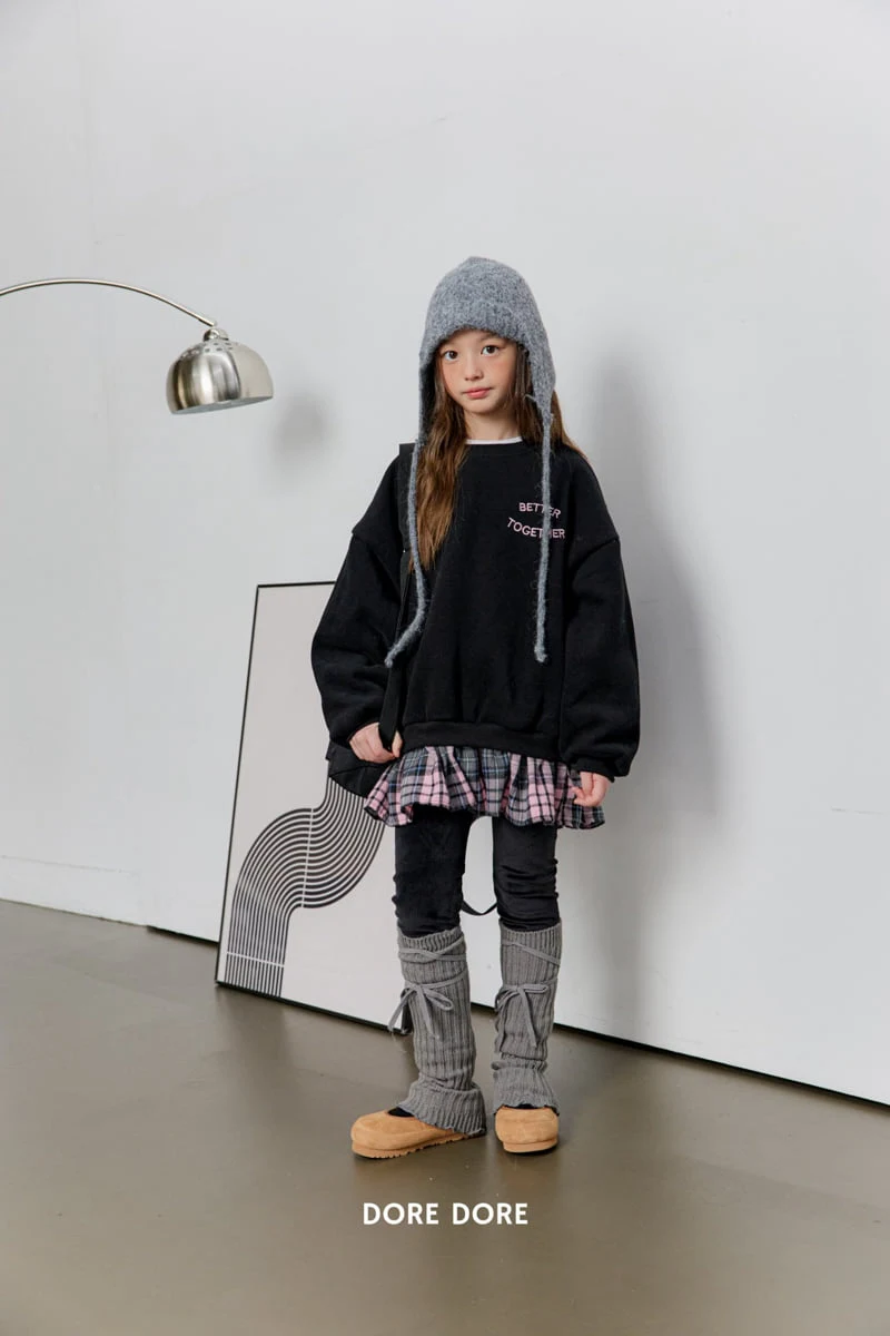 Dore Dore - Korean Children Fashion - #discoveringself - Embroidered Check Fleece Sweatshirt - 11