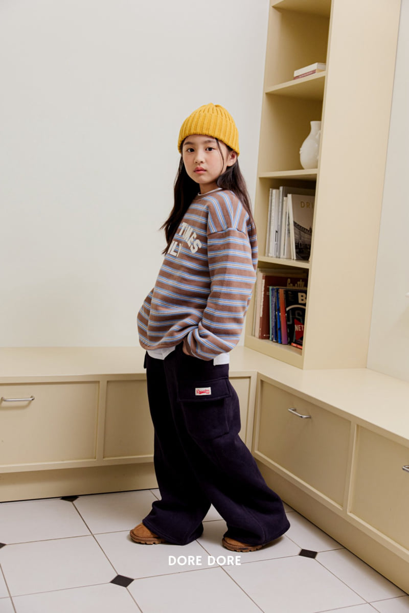 Dore Dore - Korean Children Fashion - #discoveringself - Good Time Fleece Stripe Tee - 8