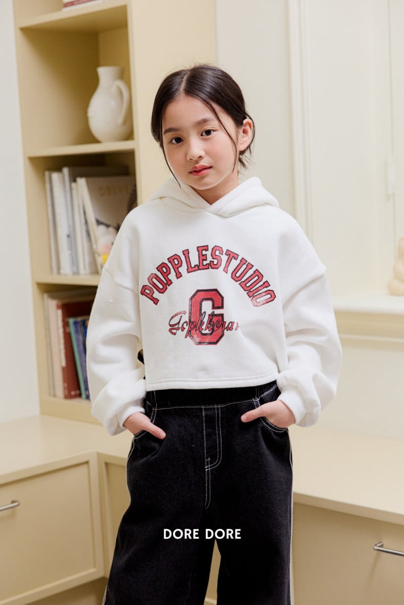 Dore Dore - Korean Children Fashion - #discoveringself - G Crop Hoodie Sweatshirt