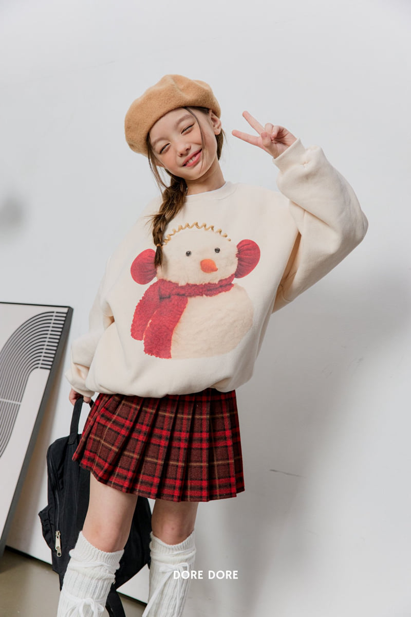 Dore Dore - Korean Children Fashion - #fashionkids - Snowman Fleece Sweatshirt - 10