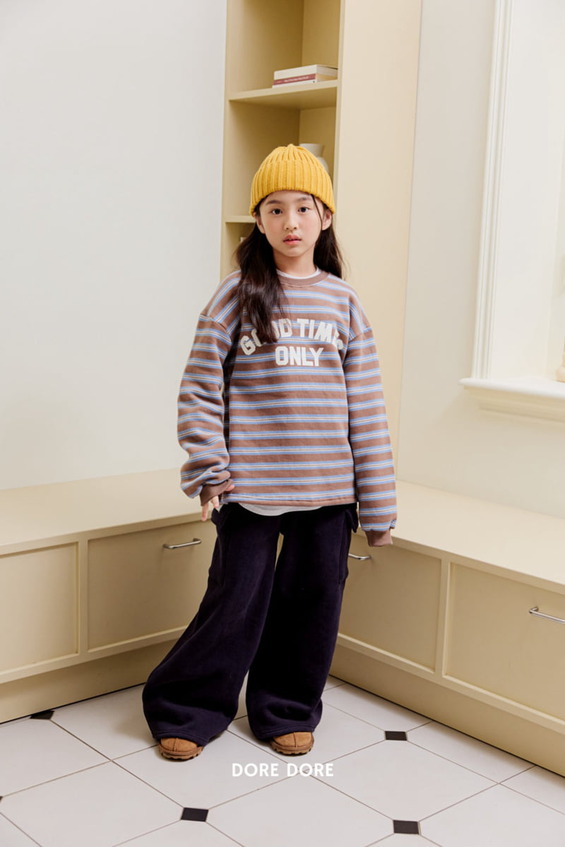 Dore Dore - Korean Children Fashion - #fashionkids - Good Time Fleece Stripe Tee - 9
