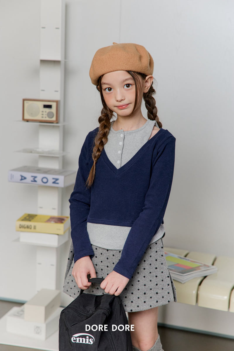 Dore Dore - Korean Children Fashion - #kidsshorts - Button Layered Tee - 10