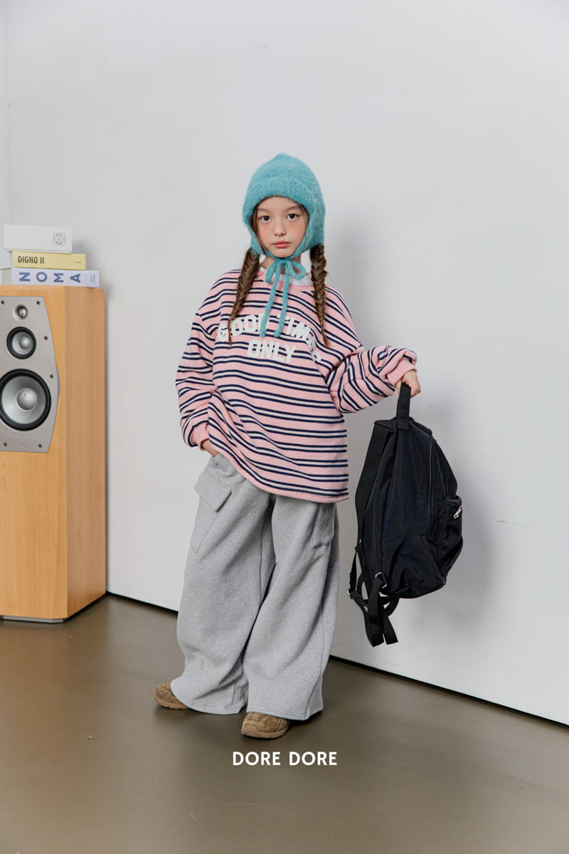 Dore Dore - Korean Children Fashion - #kidsstore - Good Time Fleece Stripe Tee - 11