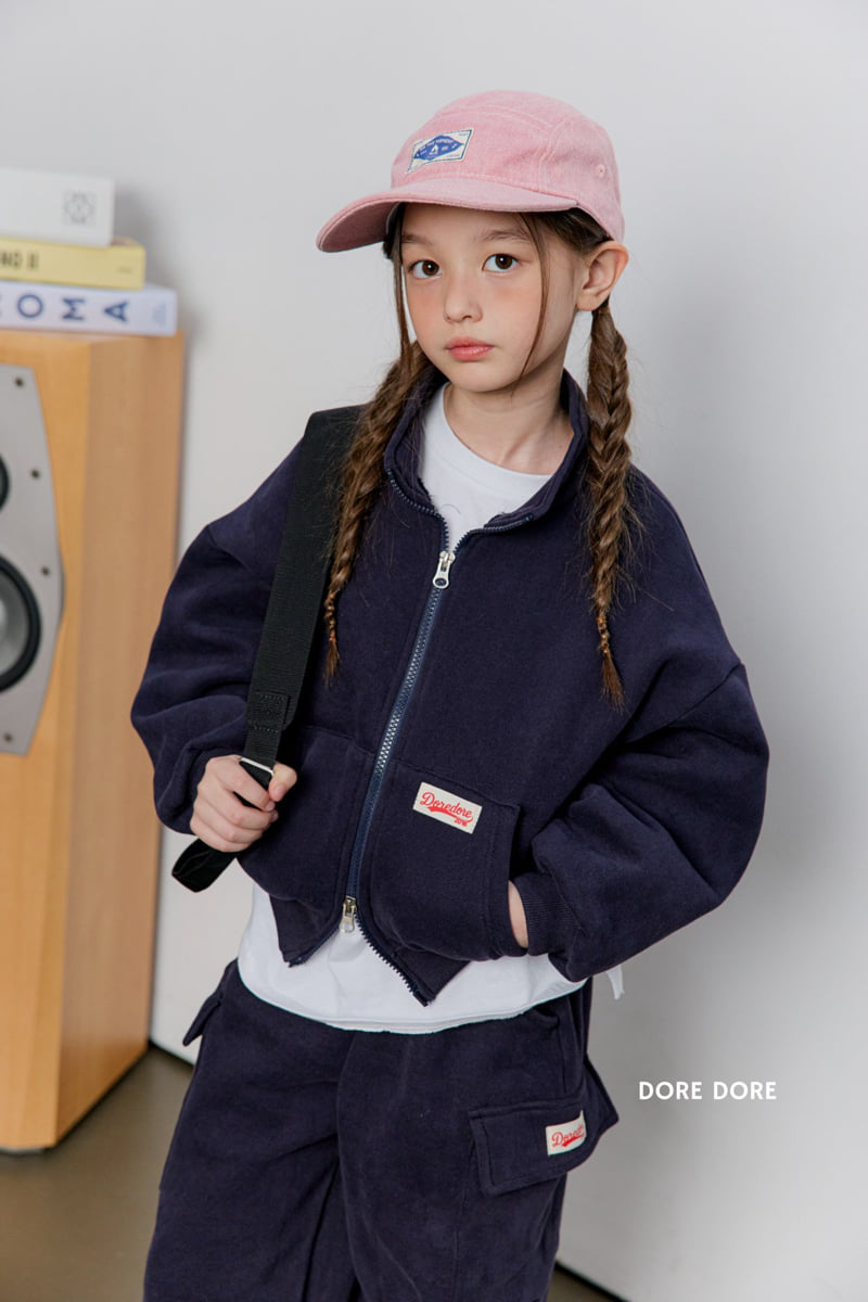 Dore Dore - Korean Children Fashion - #kidsstore - Label Two Way Fleece Zip-up - 10