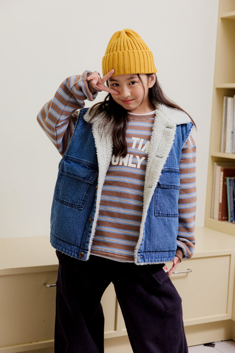 Dore Dore - Korean Children Fashion - #kidsstore - Teddy Button Denim Vest - 9