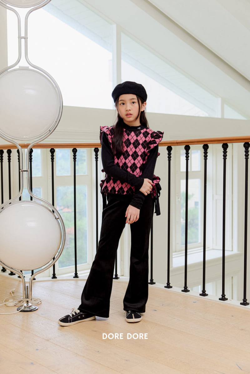 Dore Dore - Korean Children Fashion - #kidzfashiontrend - Frill Velvet Ribbon Vest - 9