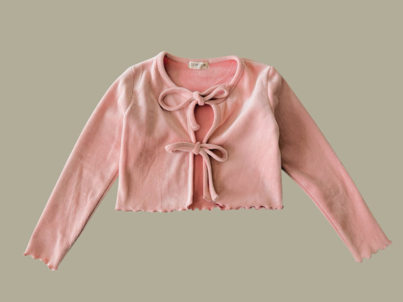 Dore Dore - Korean Children Fashion - #kidzfashiontrend - Mink Ribbed Cardigan - 3