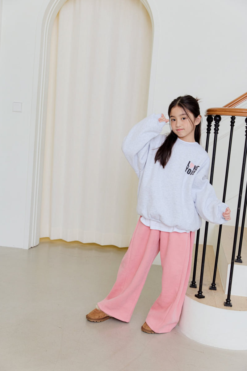 Dore Dore - Korean Children Fashion - #kidzfashiontrend - Love You Fleece Sweatshirt