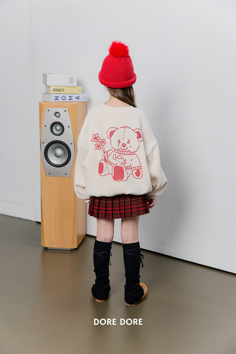 Dore Dore - Korean Children Fashion - #kidzfashiontrend - Flower Bear Fleece Sweatshirt - 10