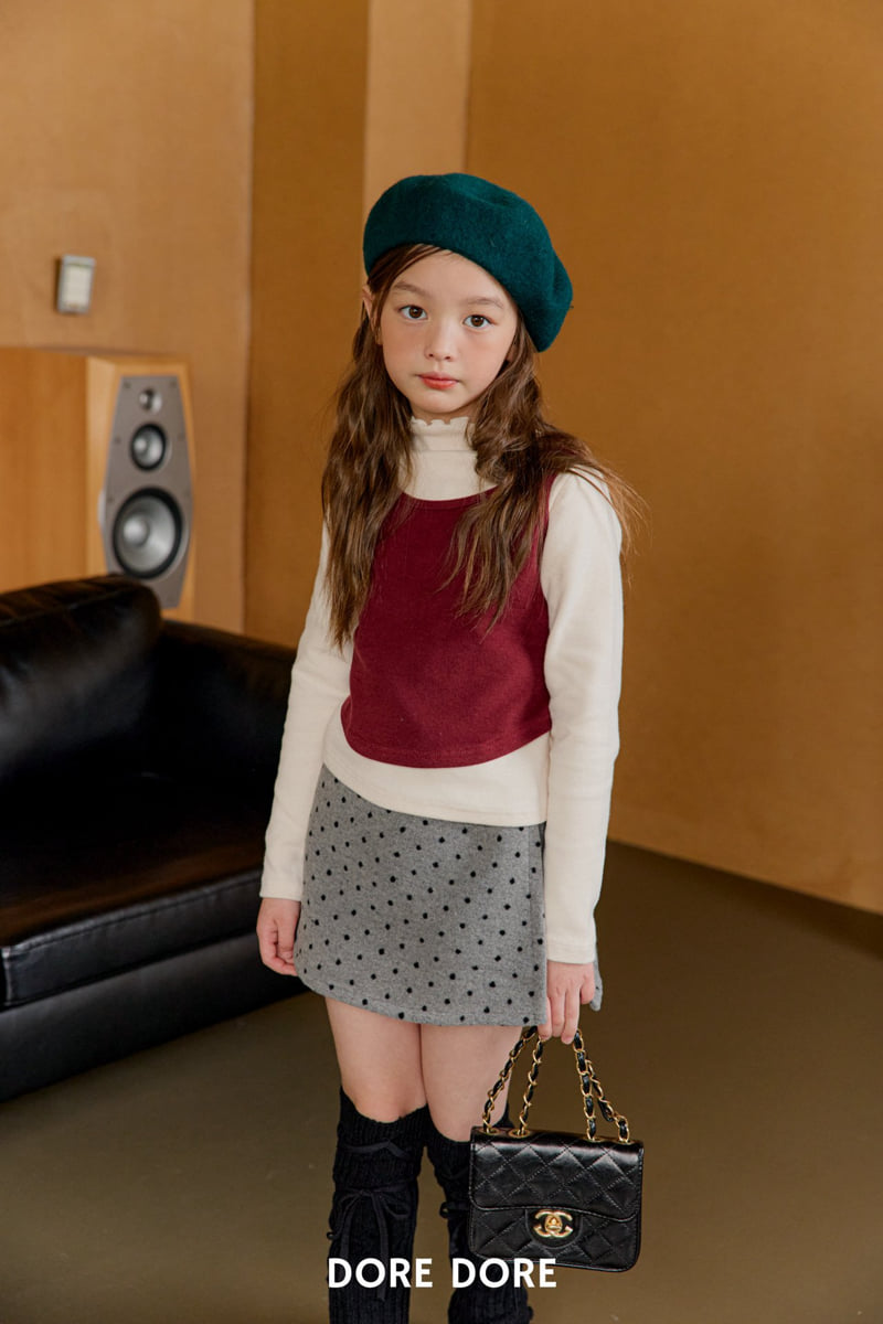 Dore Dore - Korean Children Fashion - #littlefashionista - Peach Fleece Layered Tee - 12