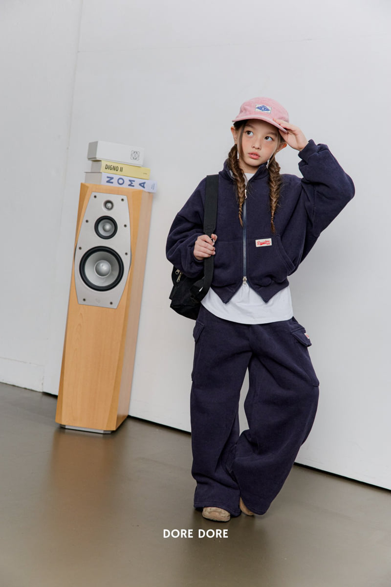 Dore Dore - Korean Children Fashion - #littlefashionista - Label Fleece Bread Pants - 10