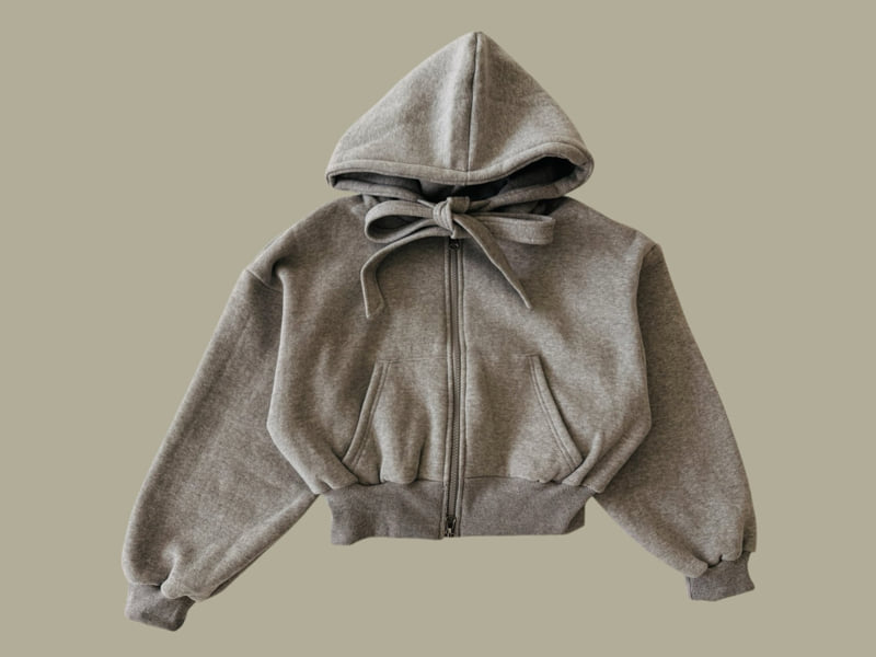 Dore Dore - Korean Children Fashion - #littlefashionista - Ribbon Hoodie Fleece Zip-up - 5