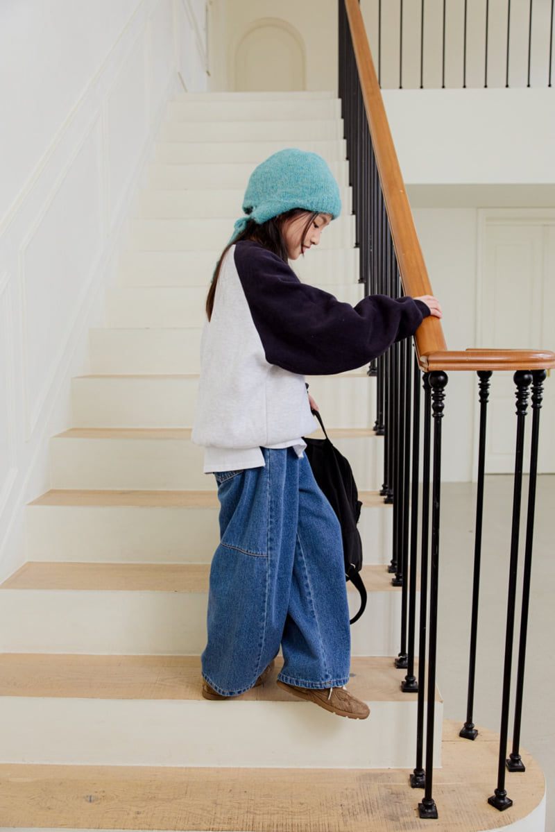 Dore Dore - Korean Children Fashion - #littlefashionista - Fleece Balloon Denim Pants - 8
