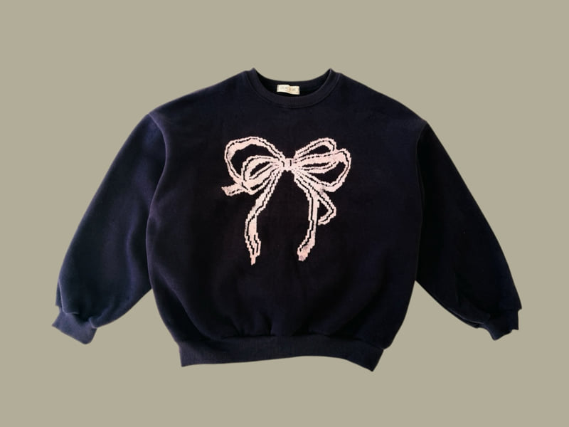 Dore Dore - Korean Children Fashion - #magicofchildhood - Big Ribbon Fleece Sweatshirt - 3