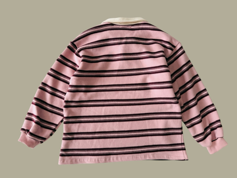 Dore Dore - Korean Children Fashion - #littlefashionista - Striped Collar Fleece Tee - 4