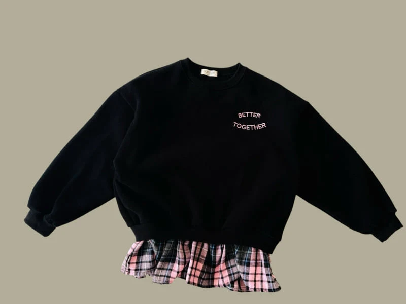 Dore Dore - Korean Children Fashion - #minifashionista - Embroidered Check Fleece Sweatshirt - 3