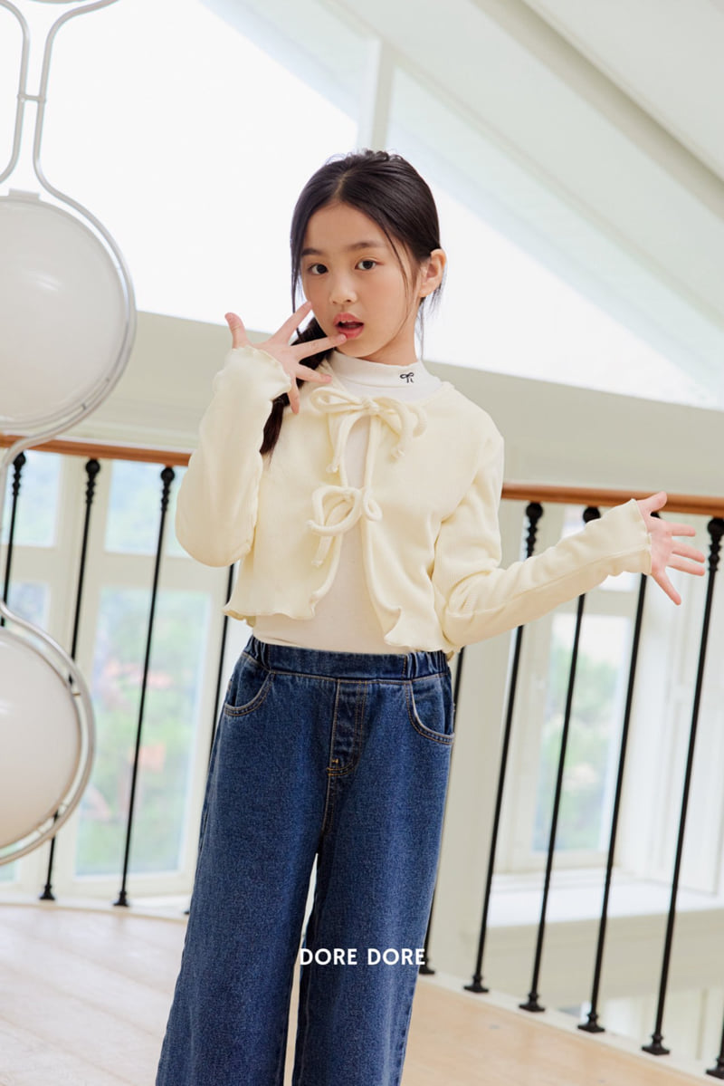 Dore Dore - Korean Children Fashion - #minifashionista - Mink Ribbed Cardigan - 7