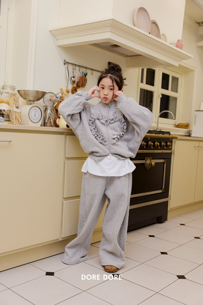 Dore Dore - Korean Children Fashion - #minifashionista - Frill Heart Two Way Zip-up - 8