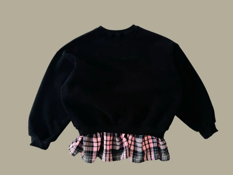 Dore Dore - Korean Children Fashion - #minifashionista - Embroidered Check Fleece Sweatshirt - 4