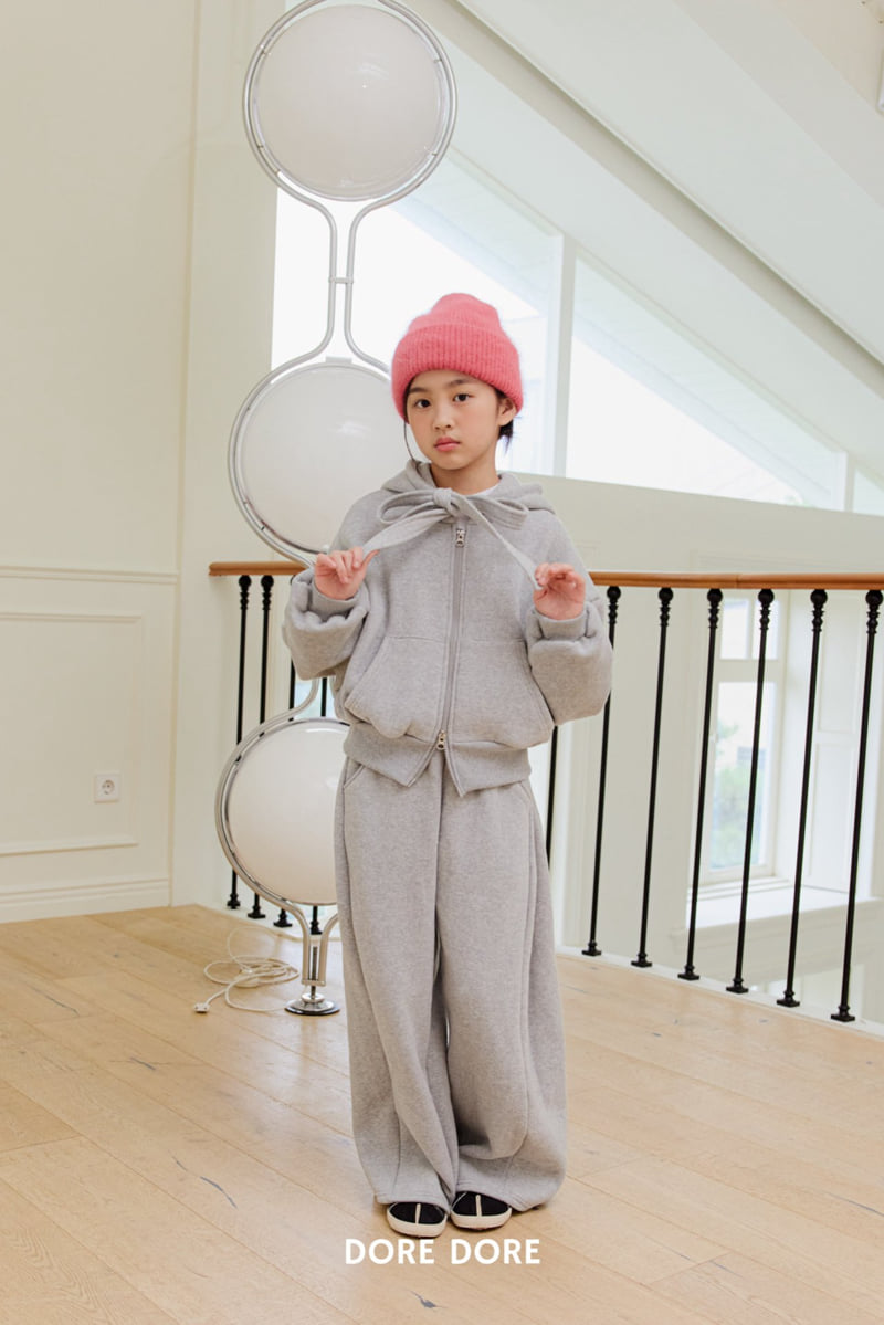 Dore Dore - Korean Children Fashion - #prettylittlegirls - Ribbon Hoodie Fleece Zip-up - 8