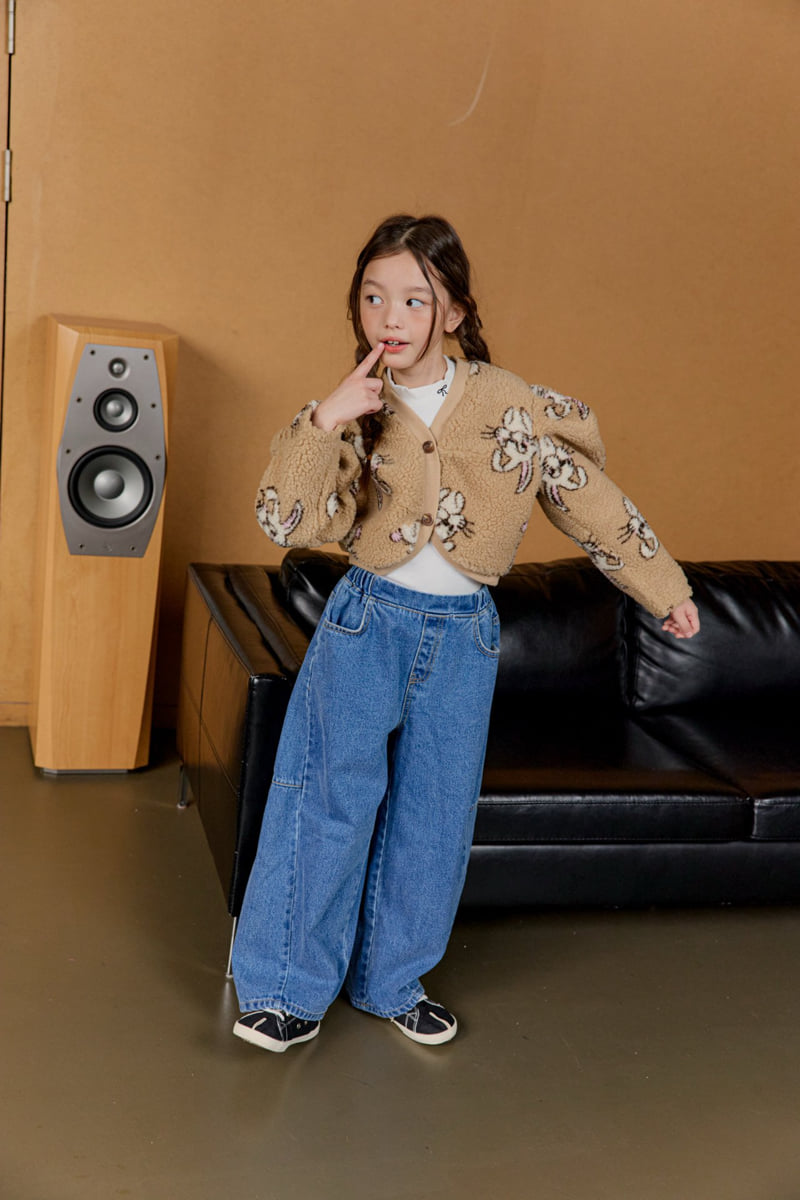Dore Dore - Korean Children Fashion - #prettylittlegirls - Fleece Balloon Denim Pants - 11