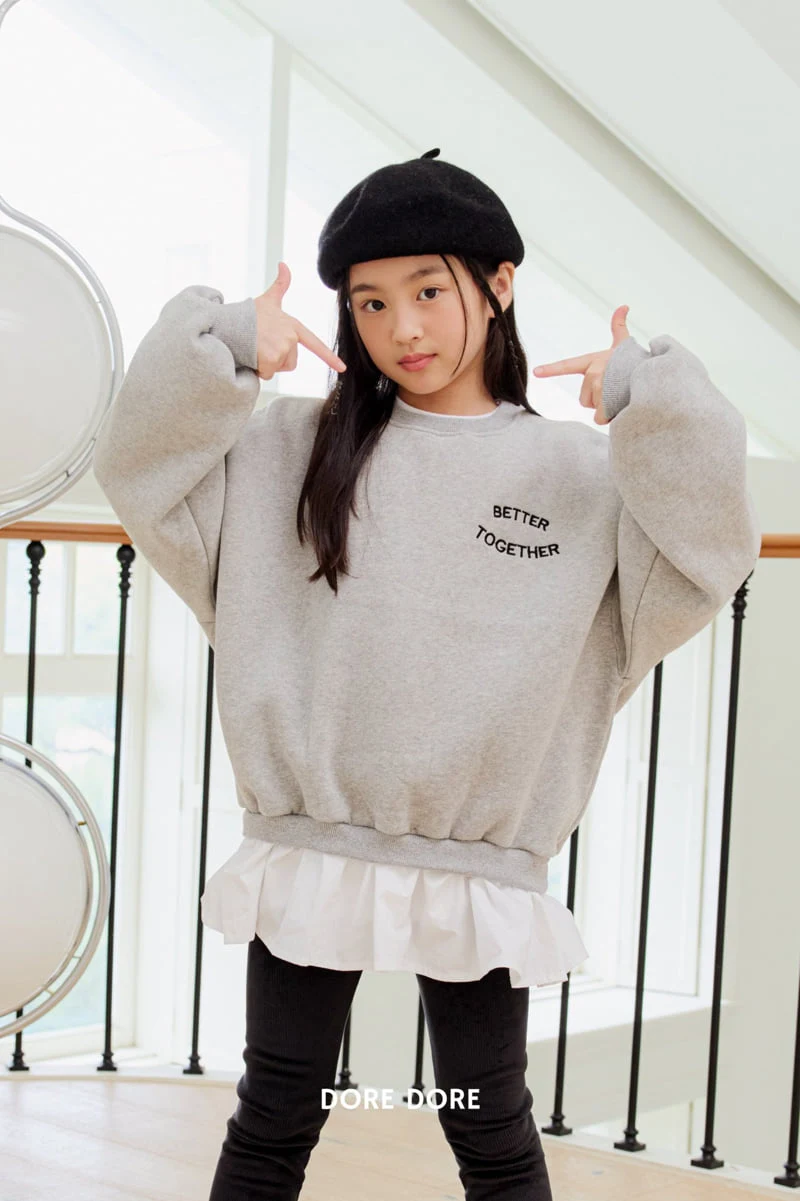 Dore Dore - Korean Children Fashion - #stylishchildhood - Embroidered Check Fleece Sweatshirt - 7