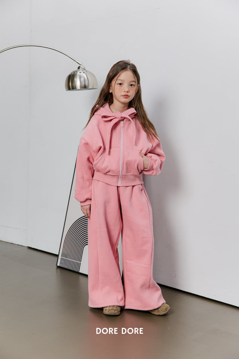 Dore Dore - Korean Children Fashion - #stylishchildhood - Ribbon Hoodie Fleece Zip-up - 11