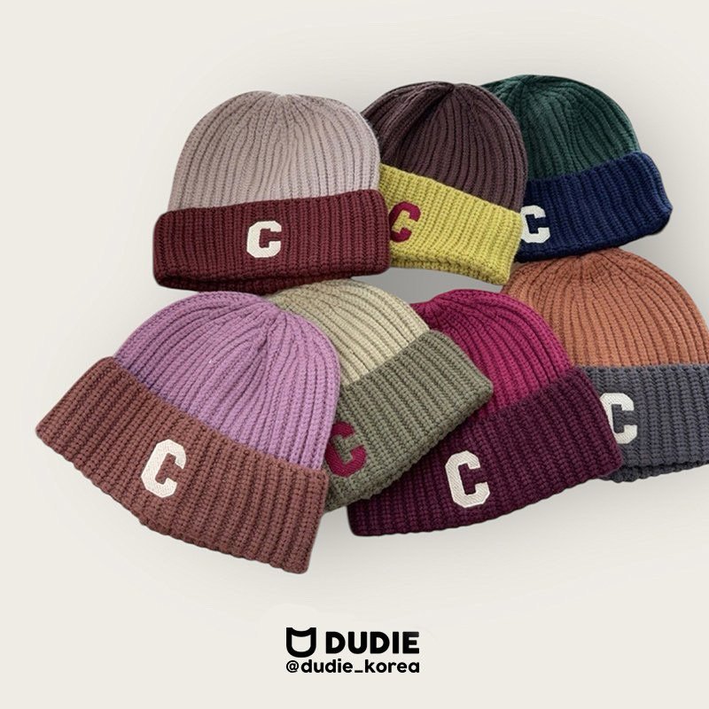 Dudie - Korean Children Fashion - #designkidswear - C Two Tone Beanie