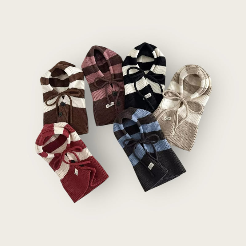 Dudie - Korean Children Fashion - #discoveringself - Striped Balaclava - 12