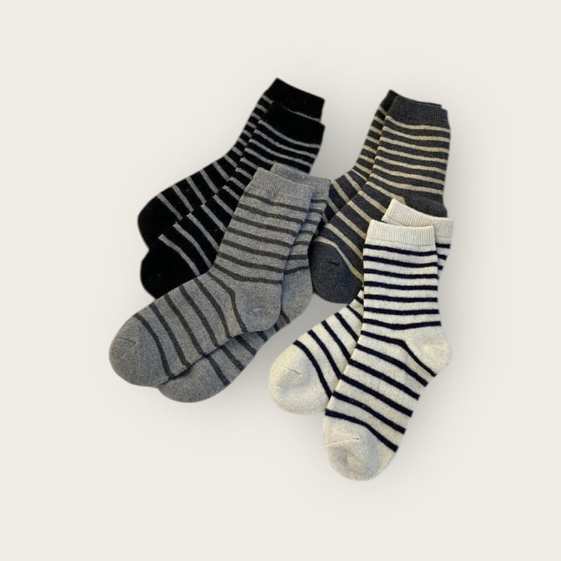 Dudie - Korean Children Fashion - #discoveringself - Cozy Stripe Set (set of 4) - 10