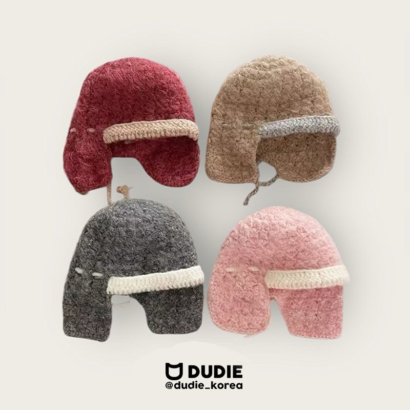 Dudie - Korean Children Fashion - #fashionkids - Two Tone Ear Flap Beanie