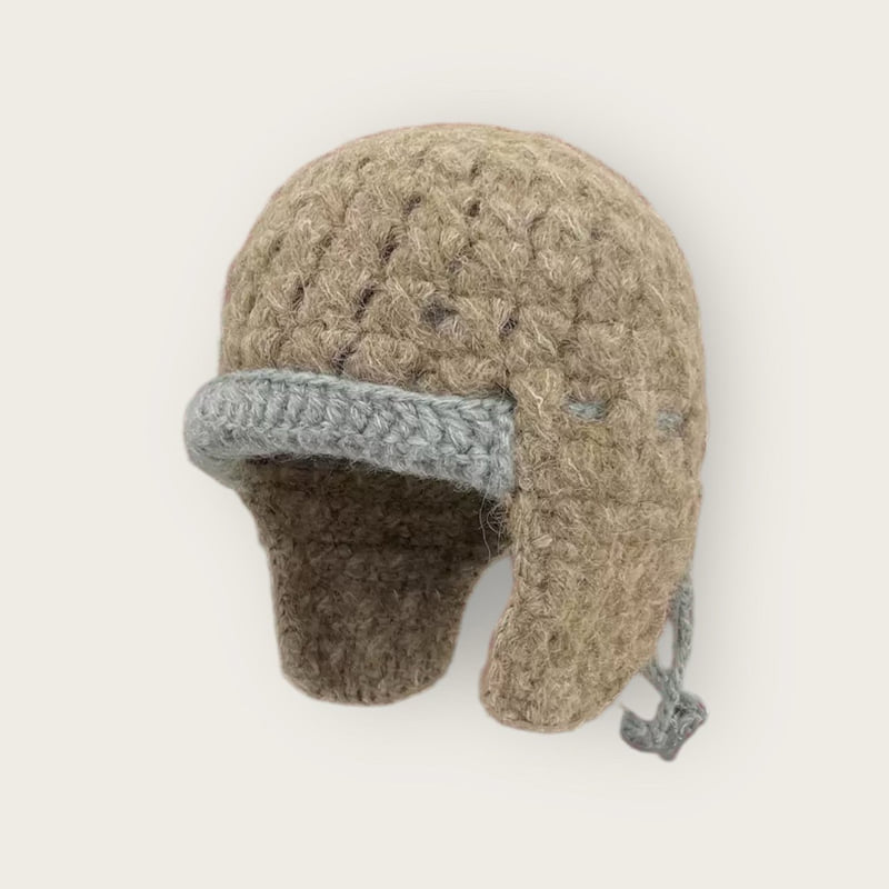 Dudie - Korean Children Fashion - #kidsstore - Two Tone Ear Flap Beanie - 3
