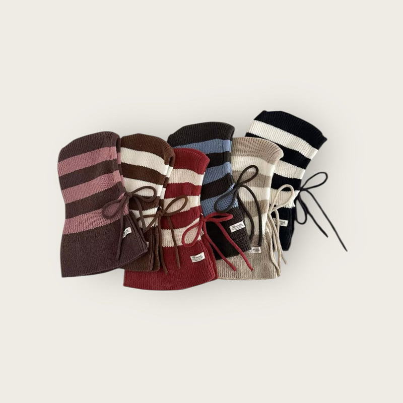Dudie - Korean Children Fashion - #kidzfashiontrend - Striped Balaclava - 2