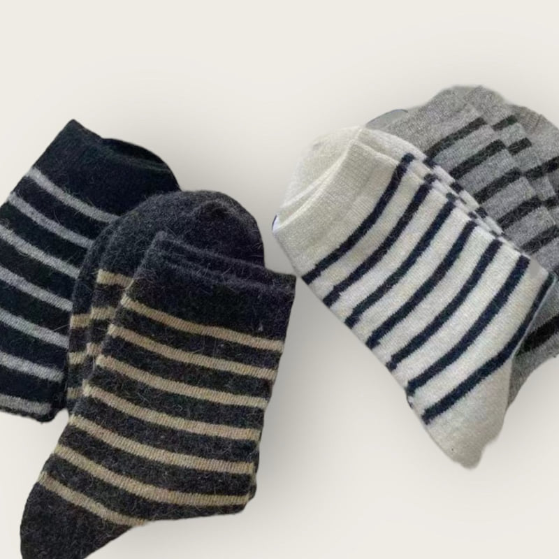 Dudie - Korean Children Fashion - #minifashionista - Cozy Stripe Set (set of 4) - 2
