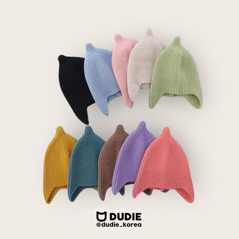 Dudie - Korean Children Fashion - #todddlerfashion - Horn Flap Beanie