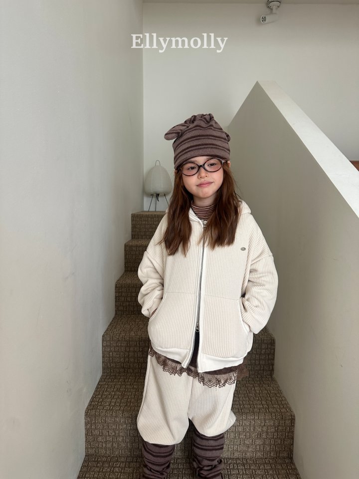 Ellymolly - Korean Children Fashion - #Kfashion4kids - Cozy Ribbed Hood Zip-Up - 7