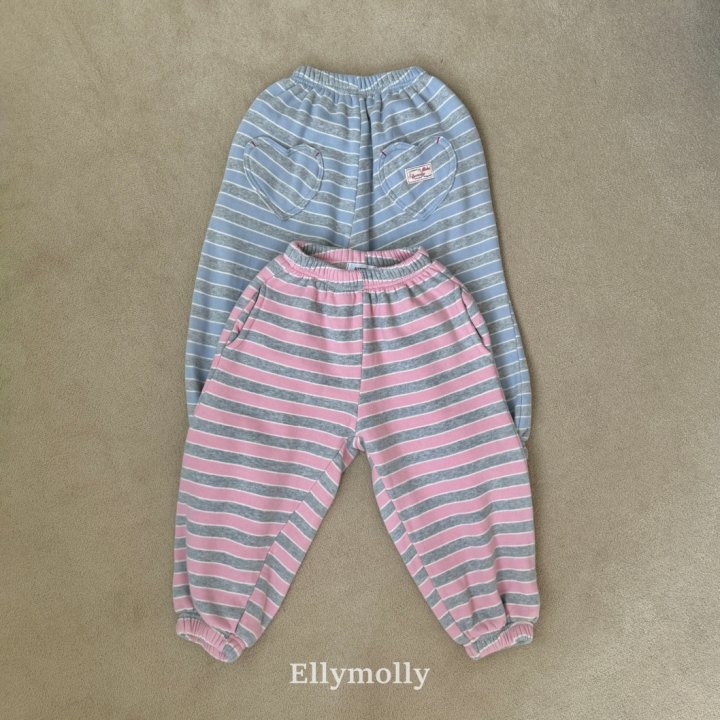Ellymolly - Korean Children Fashion - #Kfashion4kids - Gray Heart Jogger Pants