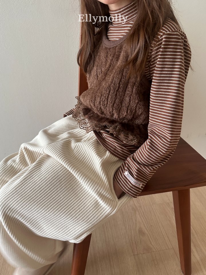 Ellymolly - Korean Children Fashion - #kidzfashiontrend - Muse Stripe Turtleneck Tee - 4