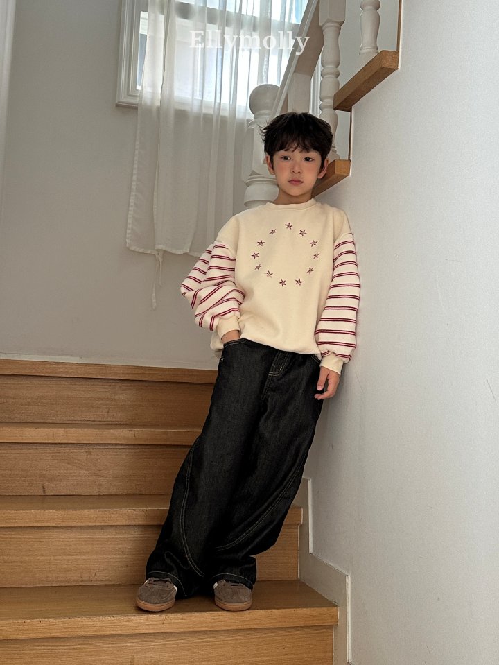 Ellymolly - Korean Children Fashion - #stylishchildhood - Rivet Curve Denim Pants - 4