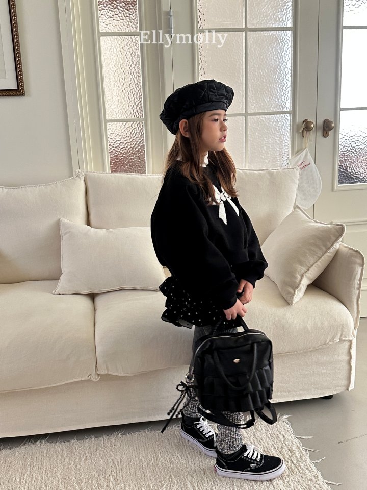 Ellymolly - Korean Children Fashion - #childofig - Ribbon Boucle Sweatshirt - 8