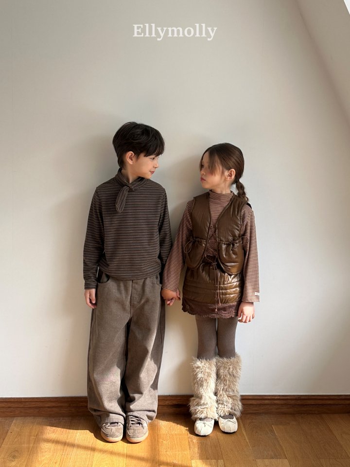 Ellymolly - Korean Children Fashion - #childrensboutique - Noir Stripe Turtleneck Tee - 11