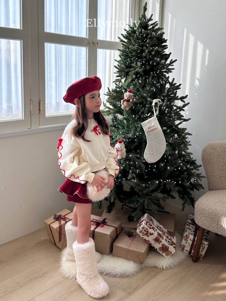 Ellymolly - Korean Children Fashion - #childrensboutique - Double Bow Crop Sweatshirt - 7