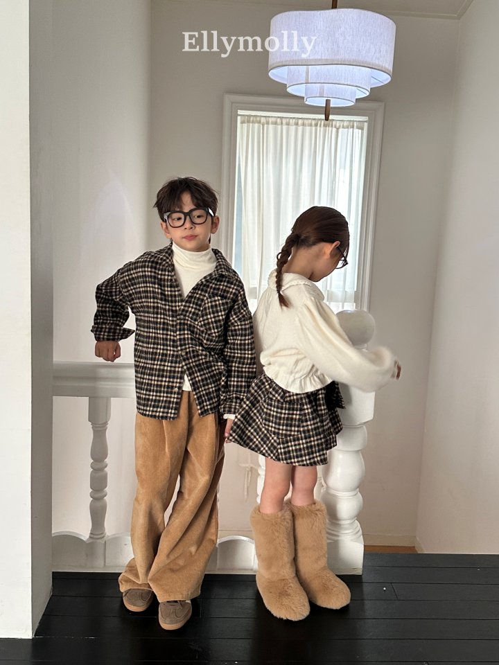 Ellymolly - Korean Children Fashion - #childrensboutique - Merry Check Shirt - 12