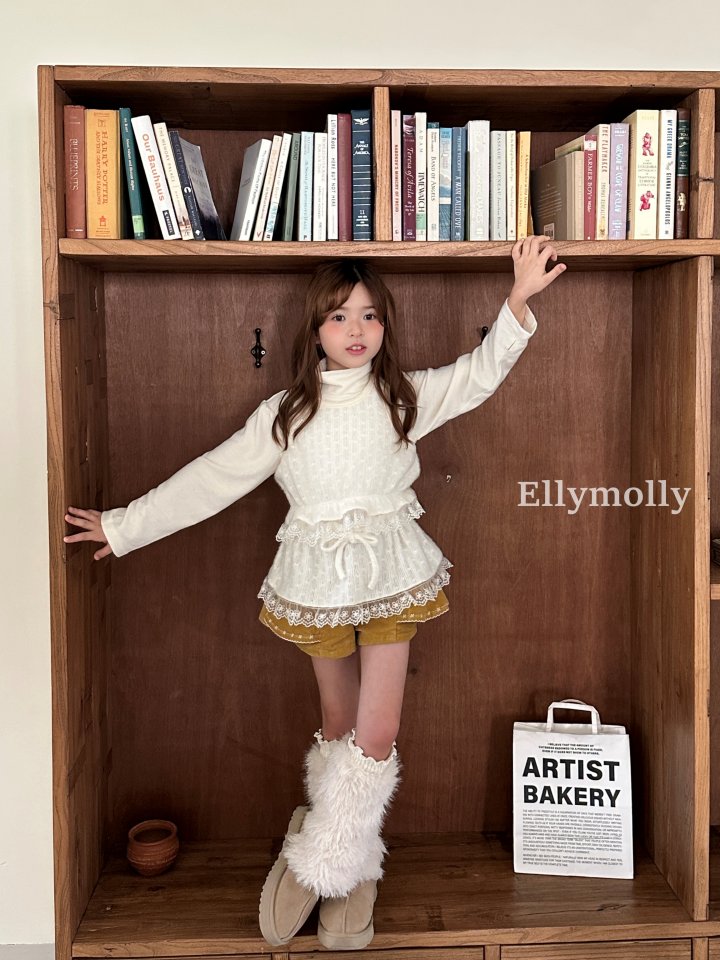 Ellymolly - Korean Children Fashion - #designkidswear - Blooming Knit Skirt - 7