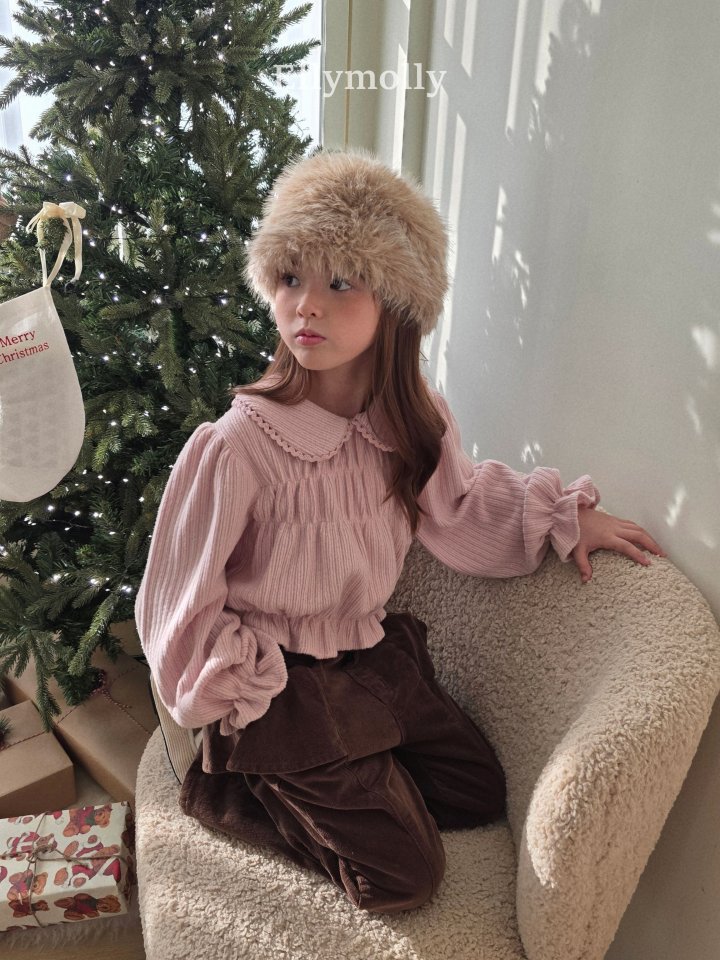 Ellymolly - Korean Children Fashion - #designkidswear - Honey Round Collar Blouse - 3