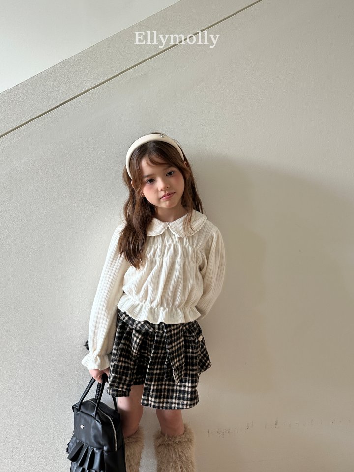 Ellymolly - Korean Children Fashion - #designkidswear - Honey Round Collar Blouse - 4
