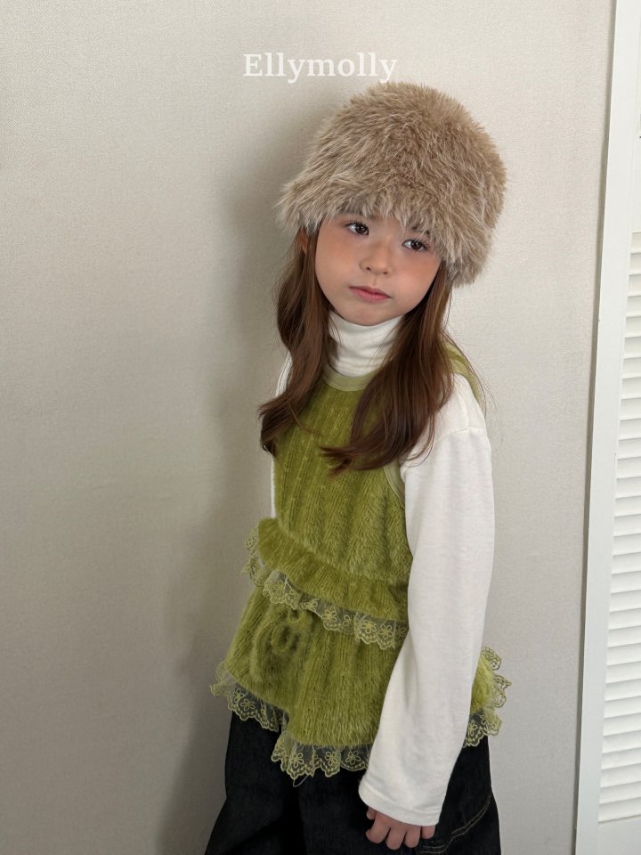 Ellymolly - Korean Children Fashion - #fashionkids - Blooming Knit Vest - 11