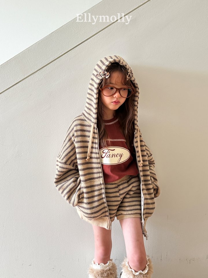 Ellymolly - Korean Children Fashion - #fashionkids - Wooly Stripe Hood Jacket - 3